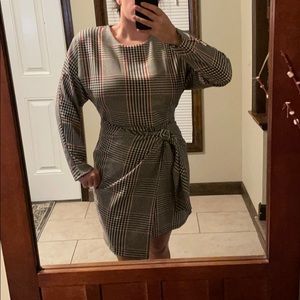 ASOS houndstooth wrap dress size 12